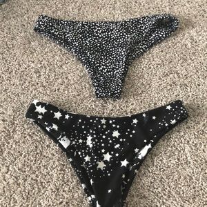 speckled and star bikini bottoms